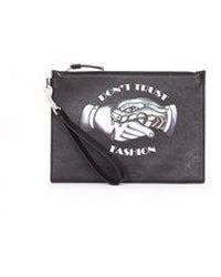 Roberto Cavalli - Logo Print Leather Wristlet Pouch - Lyst