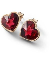 Baccarat - 18K Plated On Sterling, Crystal Heart Earrings 2813113 - Lyst