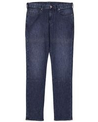 Emporio Armani - J06 Slim-Fit Worn-Effect Denim Jeans, Waist - Lyst