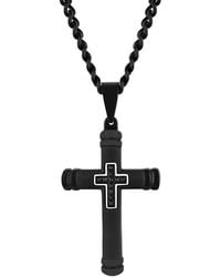 Robert Alton - 1/20 Ctw Stainless Steel Cross Pendant With Diamonds - Lyst