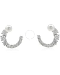 Swarovski - Matrix Pierced Earrings Stud Circle Rhodium Shiny - Lyst