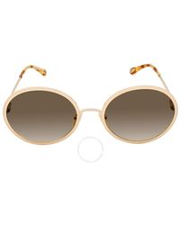 Chloé - Brown Gradient Oval Sunglasses - Lyst