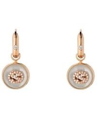 Gucci - Interlocking 18Ct Rose Hoop Mother Of Pearl Earrings - Lyst