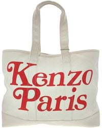 KENZO - Printed Logo Tote Bag - Lyst
