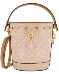 Tory Burch - Mini T Monogram Embossed Bucket Bag - Lyst