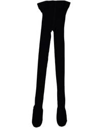 Burberry - Ribbed Wool Blend Tights - Lyst