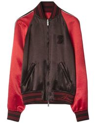 Burberry - B Snake Satin Bomber Jacket - Lyst