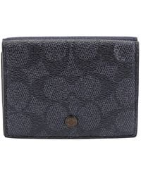 COACH - Signature Canvas Blocking Trifold Origami Coin Wallet - Lyst