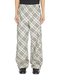 Burberry - Ekd Check Wide-Leg Trousers - Lyst