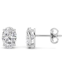 Mure And Co - 4Ctw Oval Shaped Lab Grown Diamond (F/Vs) Stud Earrings - Lyst