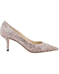 Jimmy Choo - Love 65 Rose Coarse Glitter Fabric Pumps - Lyst