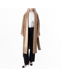 Ferragamo - Belted Wrap Wool Coat, Brand Size 40 Us - Lyst