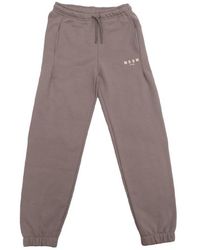 MSGM - Logo Print Cotton Sweat Pants - Lyst