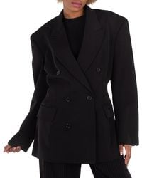 Balenciaga - Double-Breasted Cinched Wool Blazer, Brand Size 34 (Us - Lyst