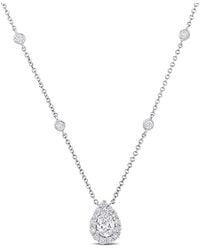 Amour - 1 1/2 Ct Tw Pear And Round Diamond Necklace - Lyst
