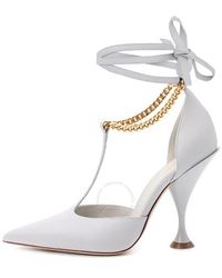 Burberry - Pebble Welton Chain Detail Leather Pumps - Lyst