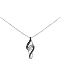 Haus of Brilliance - Sterling 1/4 Cttw Diamond Linear Swirl Pendant Necklace - Lyst