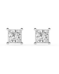 Brilliant Diamond - 1.25 Carat Princess Lab Grown Diamond Stud Earrings - Lyst