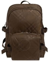 Burberry - Checked Jacquard Zipped-Up Backpack - Lyst