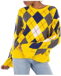 Loewe - Argyle Ribbed Collar Knitted Jumper - Lyst