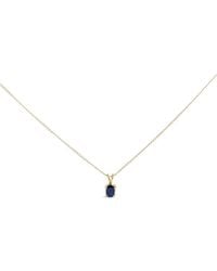 Haus of Brilliance - 14K 6X4Mm Oval Shaped Sapphire Solitaire Pendant Necklace - Lyst