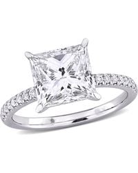 Created Forever - 3 1/6Ct Tw Princess And Round-Cut Lab-Grown Diamond Solitaire Engagement Ring - Lyst