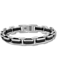 Robert Alton - 1/4Ctw Diamond Stainless Steel Two-Tone Link Bracelet - Lyst