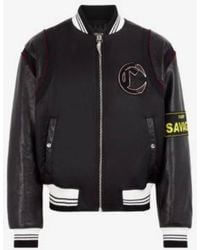 Roberto Cavalli - Logo Patch Varsity Bomber Jacket, Brand Size 48 Us - Lyst