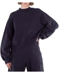 The Attico - Logo Embossed Crewneck Fleece Sweatshirt - Lyst