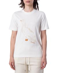 Burberry - Duck Graphic Print Cotton T Shirt - Lyst