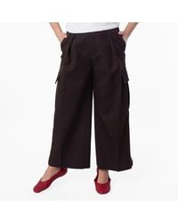 Burberry - Wide-Leg Pleated Cargo Trousers, Brand Size 4 Us - Lyst