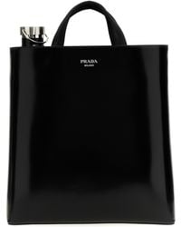 Prada - Logo Raffia Tote - Lyst