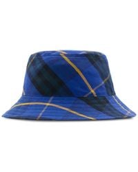 Burberry - Checkered Cotton Bucket Hat - Lyst