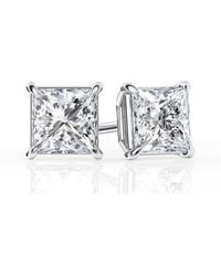 Brilliant Diamond - 1 1/2 Carat Princess Cut Lab Grown Diamond Stud Earrings - Lyst