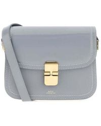 A.P.C. - Powder Light- Leather Small Grace Crossbody Bag Bleuacier Borse A Mano - Lyst