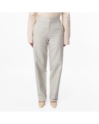 Burberry - Cotton-Blend Tailored High-Waist Trousers, Brand Size 4 Us - Lyst