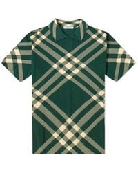 Burberry - Check Wool Blend Polo Shirt - Lyst