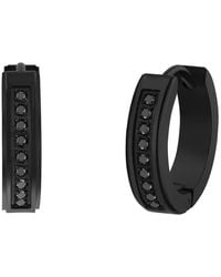 Robert Alton - 1 /6Ctw Diamond Stainless With Finish Huggie Earrings - Lyst