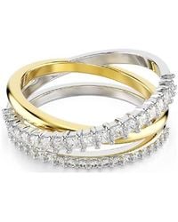 Swarovski - Hyperbola Crystal Metal Ring - Lyst