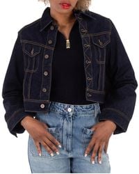 Victoria Beckham - Cropped Denim Jacket, Brand Size 6 (Us - Lyst