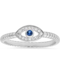 Kylie Harper - Sterling Cz Evil Eye Ring - Lyst