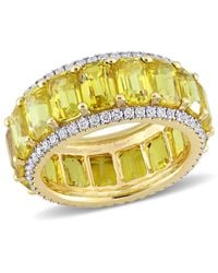 Amour - 5/8 Ct Tw Diamond And 10 1/2 Ct Tgw Sapphire Eternity Ring - Lyst