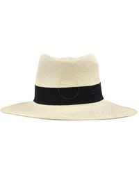 Maison Michel - Ladies Charles Panama Straw Fedora Hat - Lyst