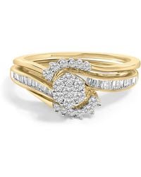 Haus of Brilliance - 14K Plated Sterling 1/2 Cttw Diamond Cluster Spiral Bridal Set - Lyst
