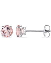 Amour - Morganite Solitaire Stud Earrings - Lyst