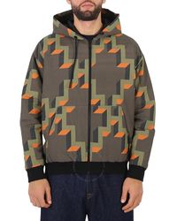 Marcelo Burlon - Army Geometric-print Hooded Jacket - Lyst