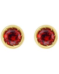 Tresorra - 14K Garnet Birthstone Stud Earrings - Lyst