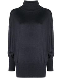Brunello Cucinelli - Dark Mock Neck Knit Sweater, Size Medium - Lyst