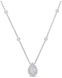 Amour - 1 1/2 Ct Tw Pear And Round Diamond Necklace - Lyst