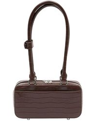 Self-Portrait - Self-Portrait Crocodile-Embossed Leather Shoulder Bag - Lyst